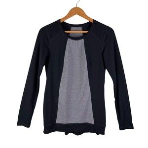 CABI Black/Gray Dynamo Active Athletic Long Sleeve Top Style 951 Size Medium